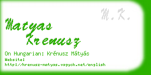 matyas krenusz business card